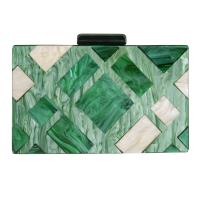 Acrylic Clutch Bag with chain green PC