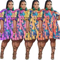 Polyester Plus Size One-piece Dress mid-long style PC