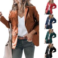 PU Leather Slim Women Coat patchwork Solid PC