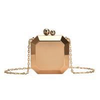 Acrylic Box Bag Shoulder Bag with chain Solid gold PC