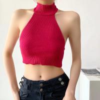 Cotton Slim & Crop Top Tank Top backless knitted Solid : PC