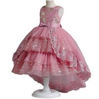 Polyester Slim & Princess Girl One-piece Dress large hem design PC