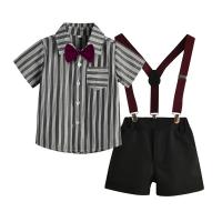 Cotton Slim Boy Clothing Set & two piece suspender pant & top patchwork PC