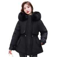 Polyester With Siamese Cap Women Parkas & thick fleece & loose & thermal Cotton Solid PC