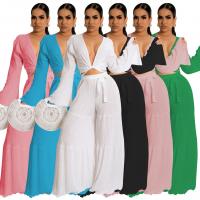 Coton Ensemble occasionnel de femmes Pantalon long & Retour au début Solide plus de couleurs pour le choix Ensemble