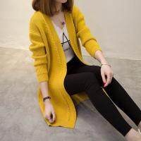 Polyester Women Sweater mid-long style & loose knitted Solid : PC