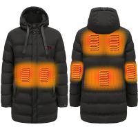 Polyester windproof & Plus Size Electric Warming Parkas & thermal Solid black PC