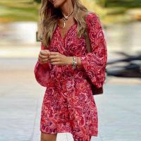 Polyester One-piece Dress slimming & loose printed PC