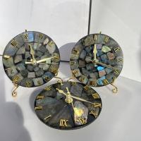 Labradorite & Metal Creative Table Clock PC
