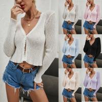 Acrylic Slim & Crop Top Women Sweater knitted Solid PC