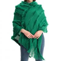 Acrylic With Siamese Cap & Tassels Cloak Poncho thermal plain dyed Solid PC
