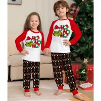 Acetate Fiber Christmas costume Parent-child Sleepwear Cartoon red and white Set