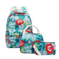 Nylon Backpack anti-theft & hardwearing & three piece & waterproof & breathable floral PC