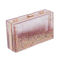 Acrylic hard-surface Clutch Bag with chain gold PC