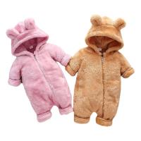 Polyester zipper Crawling Baby Suit & thermal patchwork Solid PC