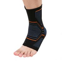 Polyester for adult Ankle Guard flexible knitted Solid black PC