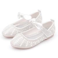 Microfiber PU Synthetic Leather with bowknot Girl Kids Shoes & with rhinestone Pair
