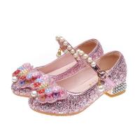 Synthetic Leather & Thermo Plastic Rubber chunky Girl Kids Shoes Plastic Sequins butterfly pattern Pair