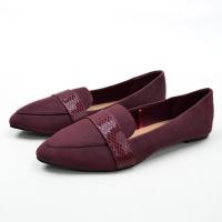 PU Leather Pointed Flat Shoes & anti-skidding Pair