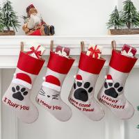 Linen Creative Christmas Decoration Stocking christmas design letter mixed colors PC