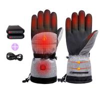 Polyester Electric Heating Gloves can touch screen plain dyed Solid black :L Pair