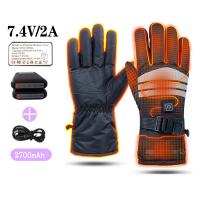 Polyester Electric Heating Gloves can touch screen plain dyed Solid black : Pair