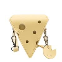 PU Leather Crossbody Bag Mini & Triangle & soft surface yellow PC