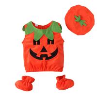 Polyester Children Halloween Cosplay Costume & three piece shoe cover & hat & top orange Set