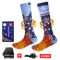 Polyester Self-heating Socks christmas design & anti-skidding & thermal jacquard Cartoon : Pair