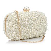 Polyester Clutch Bag with chain white PC