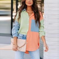 Polyester Vrouwen lange mouw Shirt Lappendeken meer kleuren naar keuze stuk