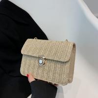 Straw Box Bag & Weave Shoulder Bag with chain PC