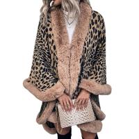 Polyester Shawl mid-long style & thermal jacquard leopard PC