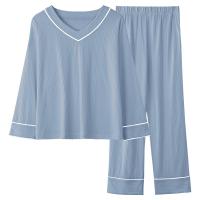 Cotton Plus Size Women Pajama Set & thermal top & bottom plain dyed PC