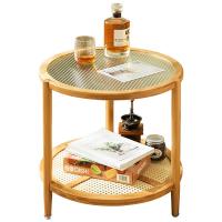 Moso Bamboo & Glass Tea Table durable & double layer PC