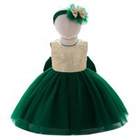 Cotton Princess Girl One-piece Dress Sequin & Gauze Hair Band & skirt PC