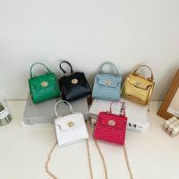 PU Leather Box Bag Handbag soft surface & attached with hanging strap crocodile grain PC