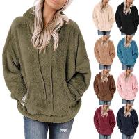 Polyester Women Sweatshirts & loose & with pocket Solid PC