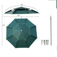 Pongee foldable Sunny Umbrella double layer Fiber green PC