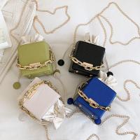 PU Leather Box Bag Handbag with chain & attached with hanging strap PC