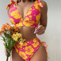 Polyester Bikini Afgedrukt Bloemen Instellen