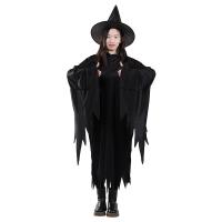 Polyester Women Halloween Cosplay Costume Halloween Design & two piece dress & hat black Set
