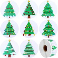 Pressure-Sensitive Adhesive Adhesive & Creative Decorative Sticker christmas design tree pattern green Lot