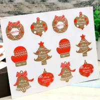 Pressure-Sensitive Adhesive Adhesive & Creative Decorative Sticker christmas design mixed pattern red  Bag