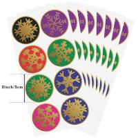 Pressure-Sensitive Adhesive Adhesive & Creative Decorative Sticker christmas design gold foil print snowflake pattern mixed colors  Bag