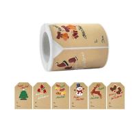 Vellum Paper & Pressure-Sensitive Adhesive Adhesive & Creative Decorative Sticker christmas design mixed pattern khaki Lot