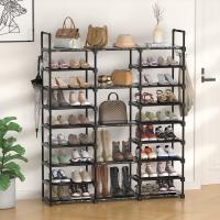 Stainless Steel Multilayer Shoes Rack Organizer black PC