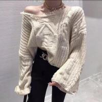 Polyester Women Sweater loose knitted Solid PC