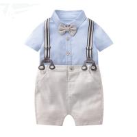 Spandex & Algodón Conjunto de ropa de bebé, Pantalones & osito de peluche, teñido de manera simple, azul,  Conjunto