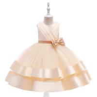 Cotton Girl One-piece Dress with bowknot PC